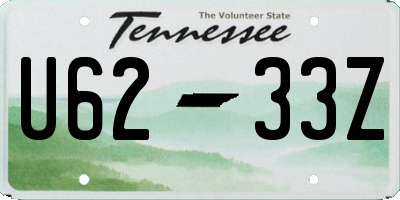 TN license plate U6233Z