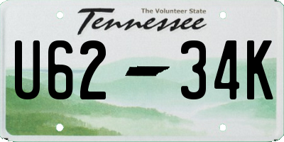TN license plate U6234K