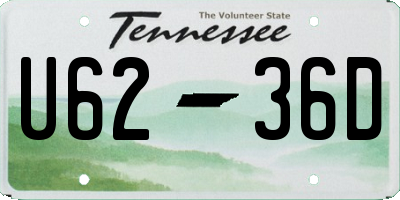 TN license plate U6236D