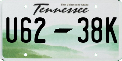 TN license plate U6238K