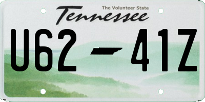 TN license plate U6241Z