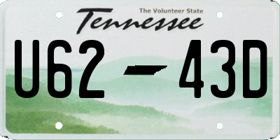 TN license plate U6243D