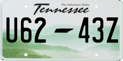TN license plate U6243Z