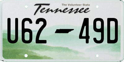 TN license plate U6249D