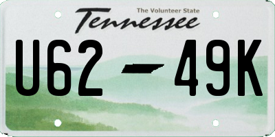 TN license plate U6249K