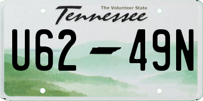 TN license plate U6249N