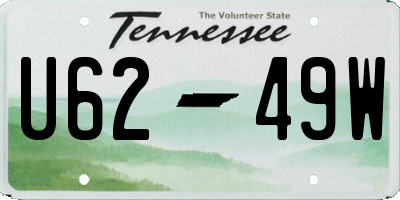 TN license plate U6249W