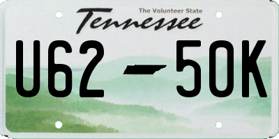 TN license plate U6250K
