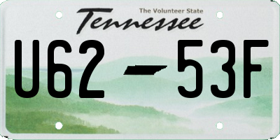 TN license plate U6253F