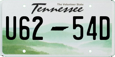 TN license plate U6254D