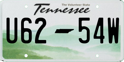 TN license plate U6254W