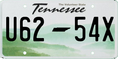 TN license plate U6254X