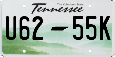 TN license plate U6255K