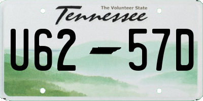 TN license plate U6257D