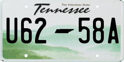 TN license plate U6258A