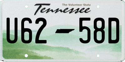TN license plate U6258D