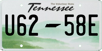 TN license plate U6258E