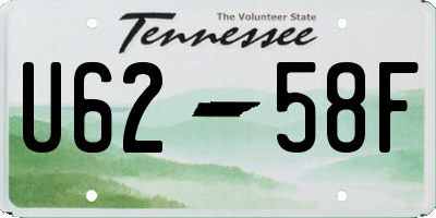 TN license plate U6258F
