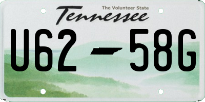 TN license plate U6258G