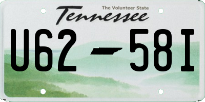 TN license plate U6258I