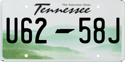 TN license plate U6258J