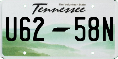 TN license plate U6258N