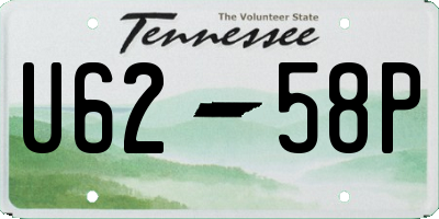 TN license plate U6258P