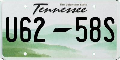 TN license plate U6258S