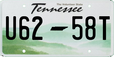 TN license plate U6258T
