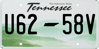 TN license plate U6258V