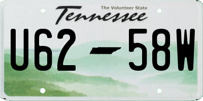 TN license plate U6258W