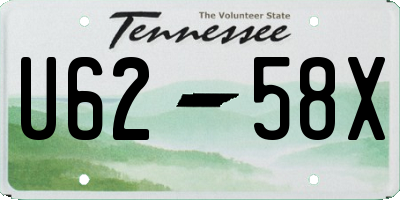TN license plate U6258X