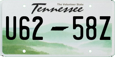 TN license plate U6258Z