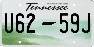 TN license plate U6259J