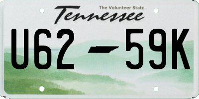 TN license plate U6259K