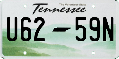 TN license plate U6259N