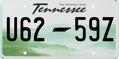 TN license plate U6259Z