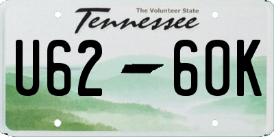 TN license plate U6260K
