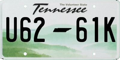 TN license plate U6261K