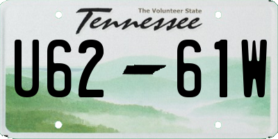 TN license plate U6261W