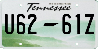 TN license plate U6261Z