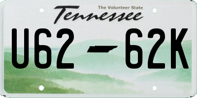 TN license plate U6262K