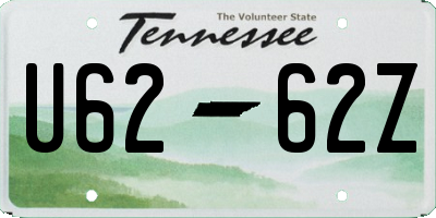 TN license plate U6262Z