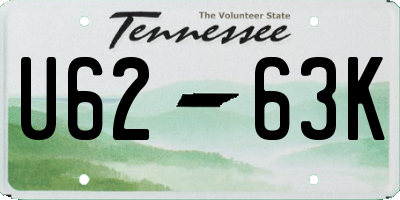 TN license plate U6263K