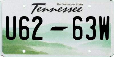 TN license plate U6263W