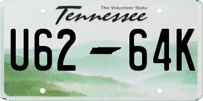 TN license plate U6264K