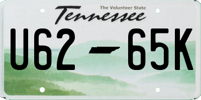 TN license plate U6265K