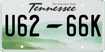 TN license plate U6266K