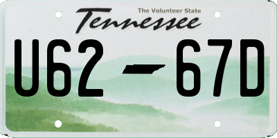 TN license plate U6267D