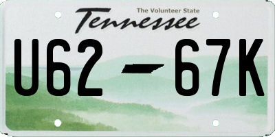 TN license plate U6267K